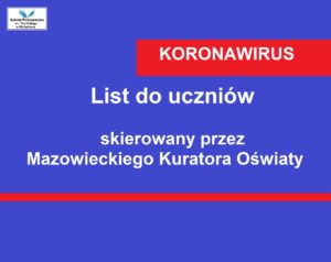 List do uczniów skierowany przez Mazowieckiego Kuratora Oświaty